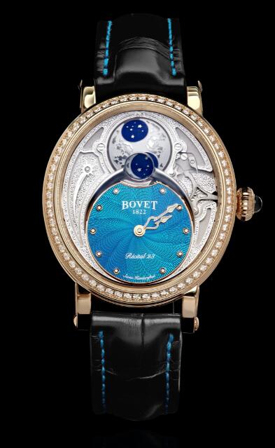 Best Bovet Dimier Recital 23 turquoise Red gold Diamond Replica watch